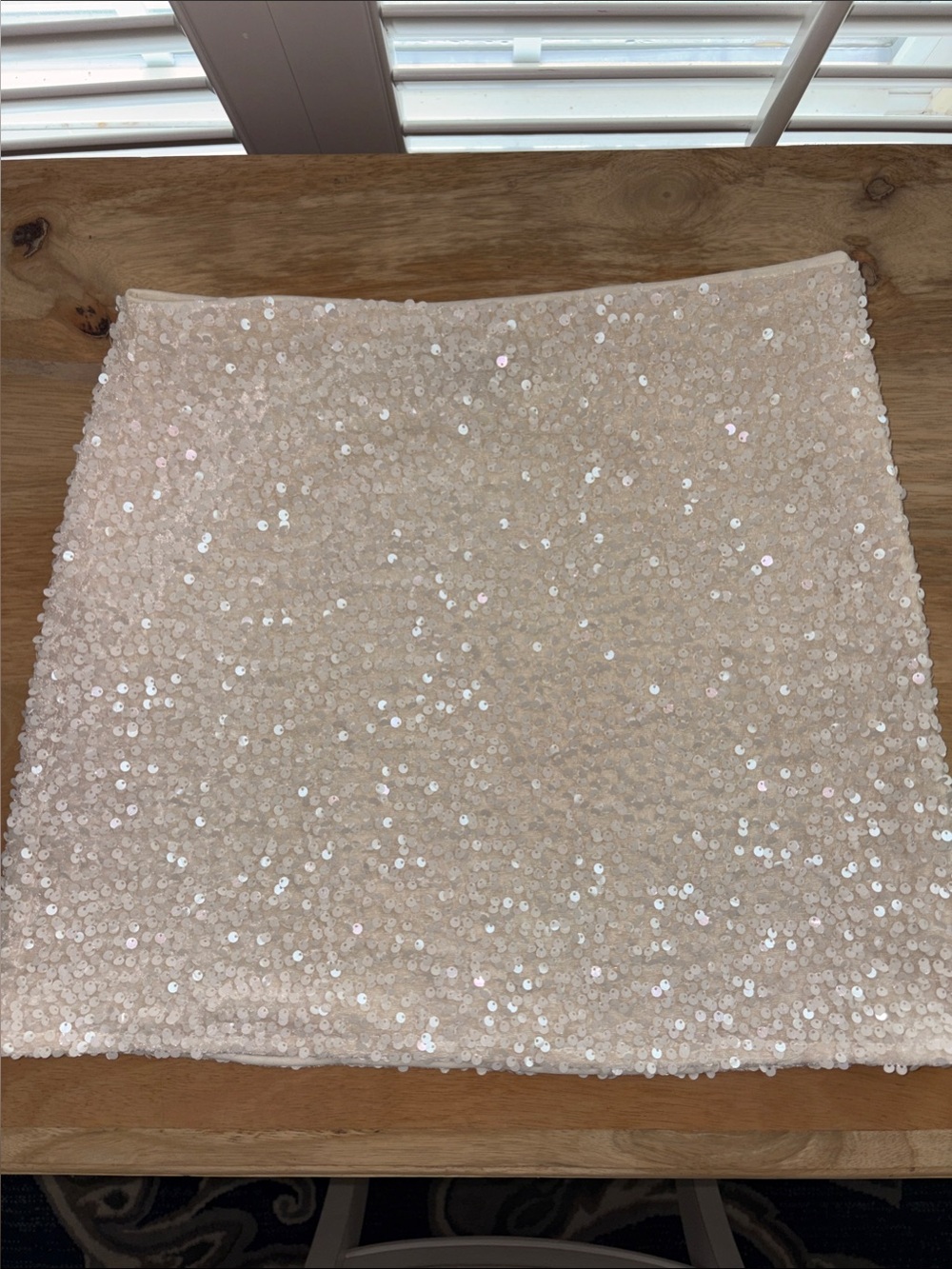 Vici White Sequin Mini Skirt